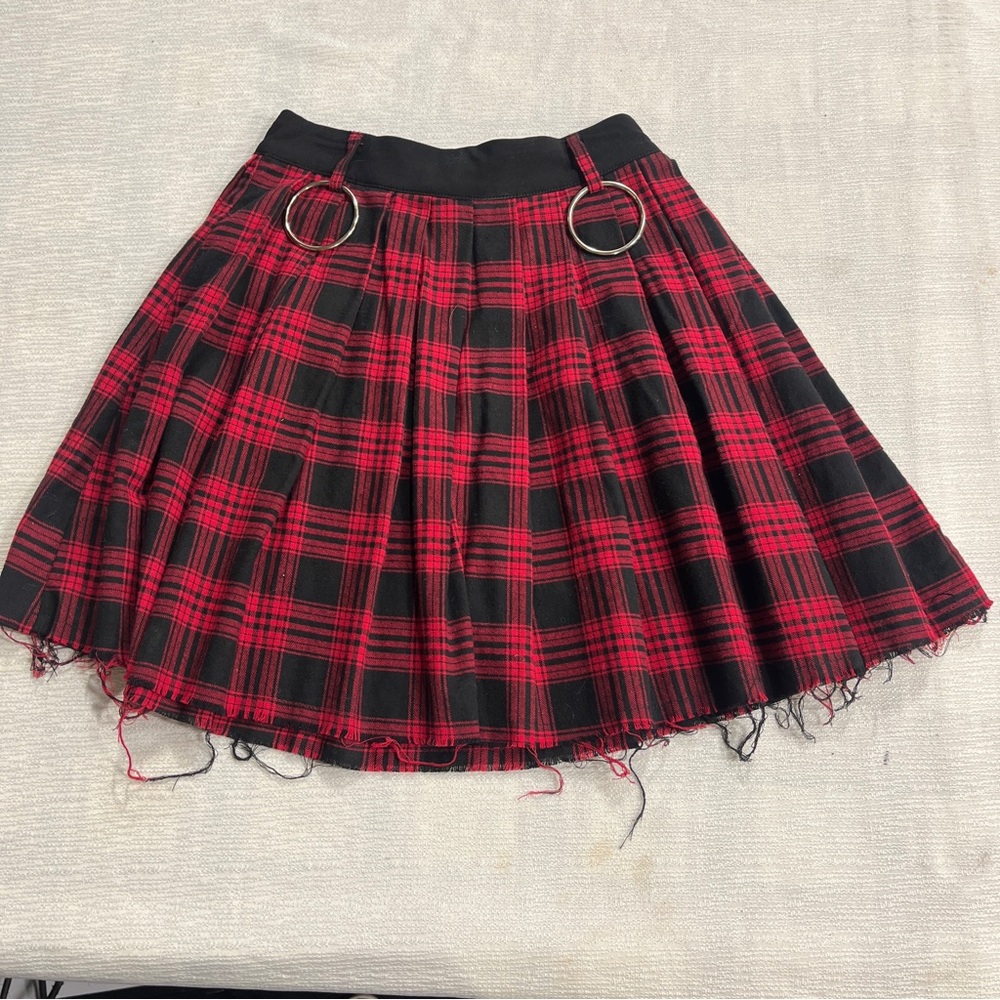 Plaid Red and Black jawbreaker  Women's Skirt